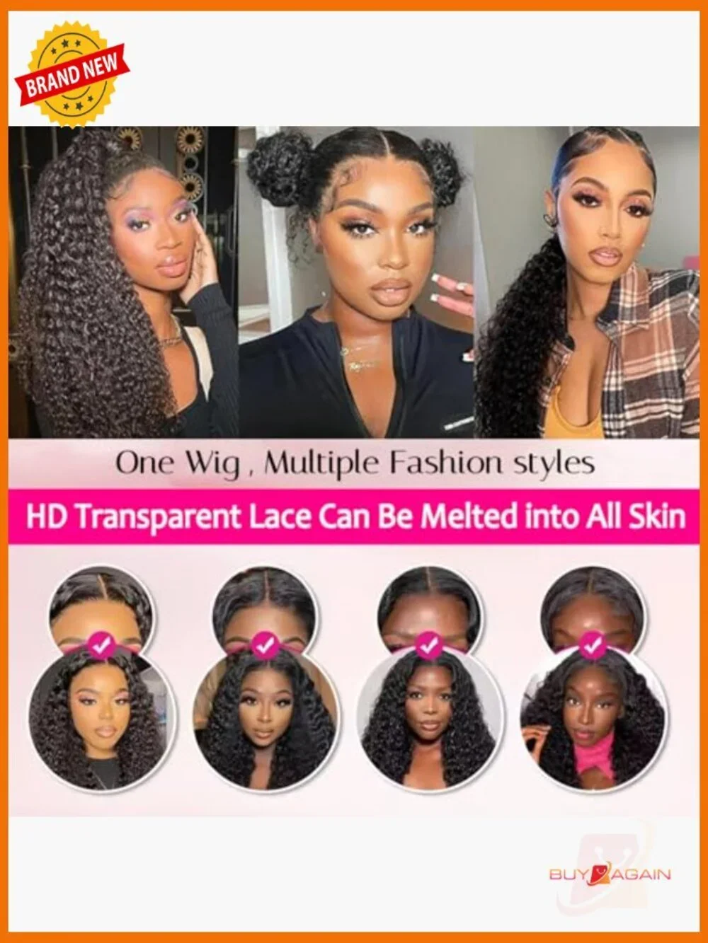 200 Density Water Wave Lace Front Human Hair Wig 20 Inch